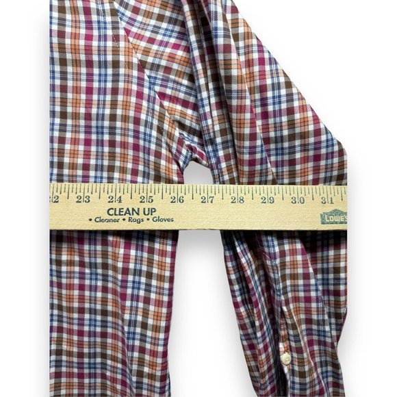 Peter Millar Mens Button Down Shirt Size XXL Check Red & White & Orange - Picture 6 of 7